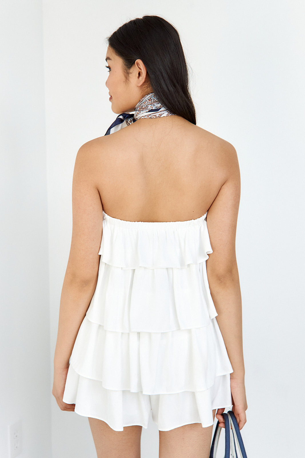 Lennox Ruffled Layered Off The Shoulder Romper - fab'rik