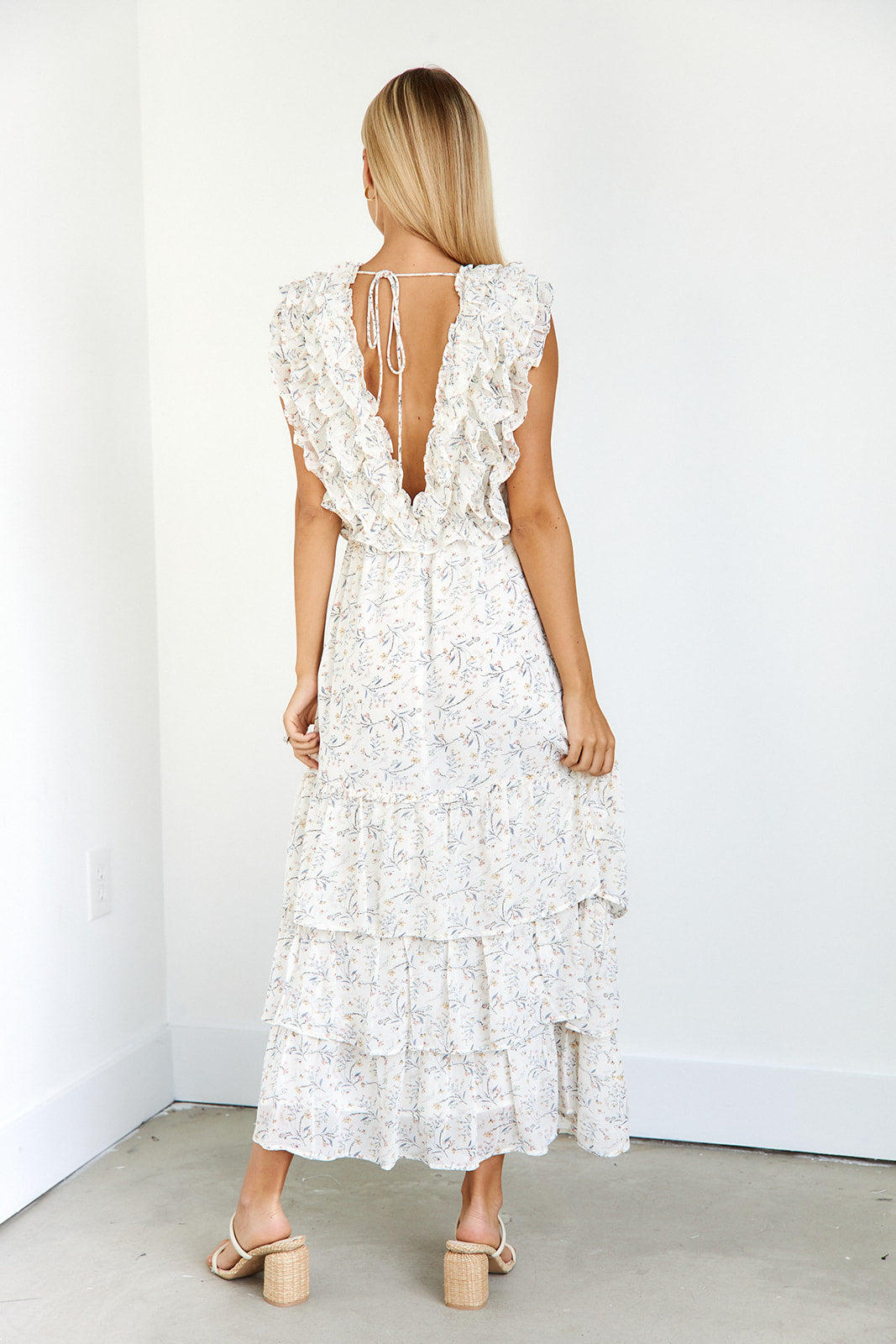 Reyes Floral Ruffled Maxi Dress - fab'rik