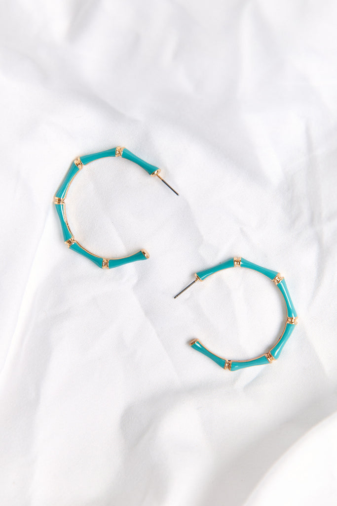 Ryann Bamboo Shape Hoop Earrings - fab'rik