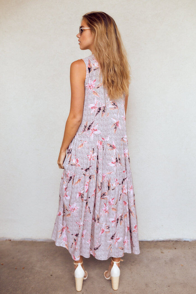 SALE - Harley Floral Print Sleeveless Maxi Dress - fab'rik