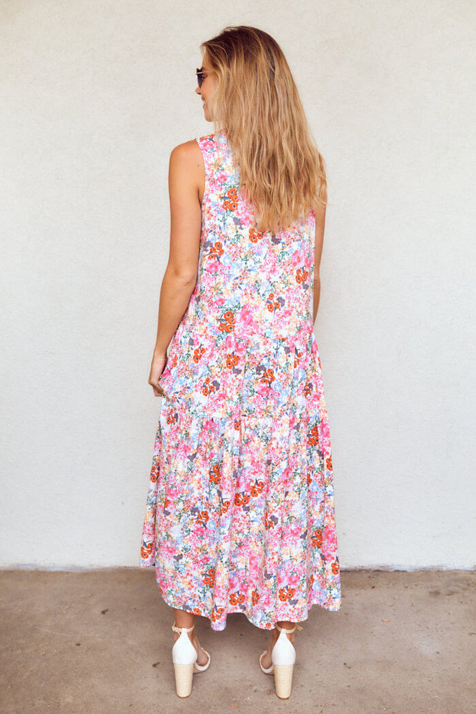SALE - Harley Floral Print Sleeveless Maxi Dress - fab'rik