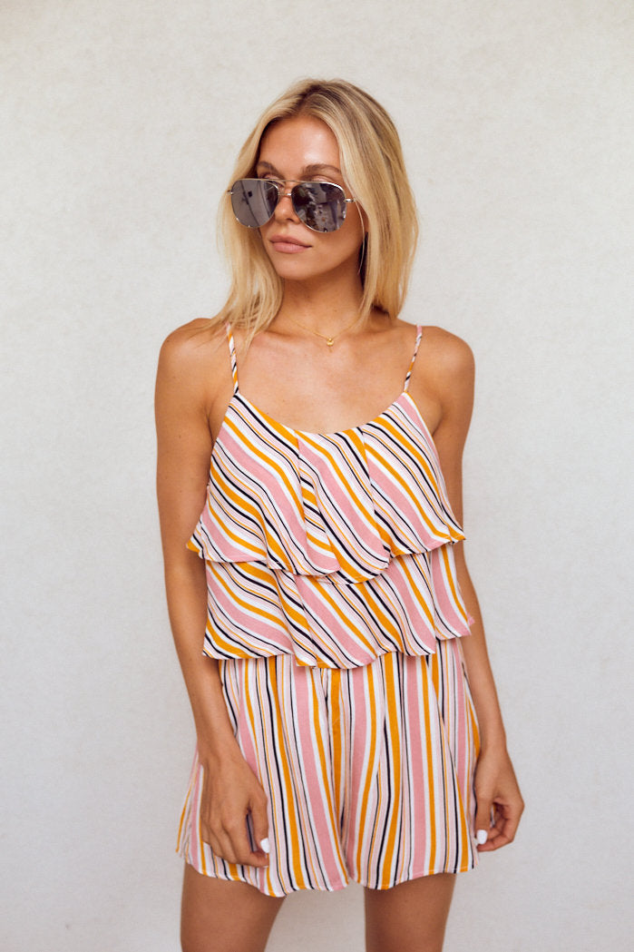 SALE - Estella Stripe Romper - fab'rik