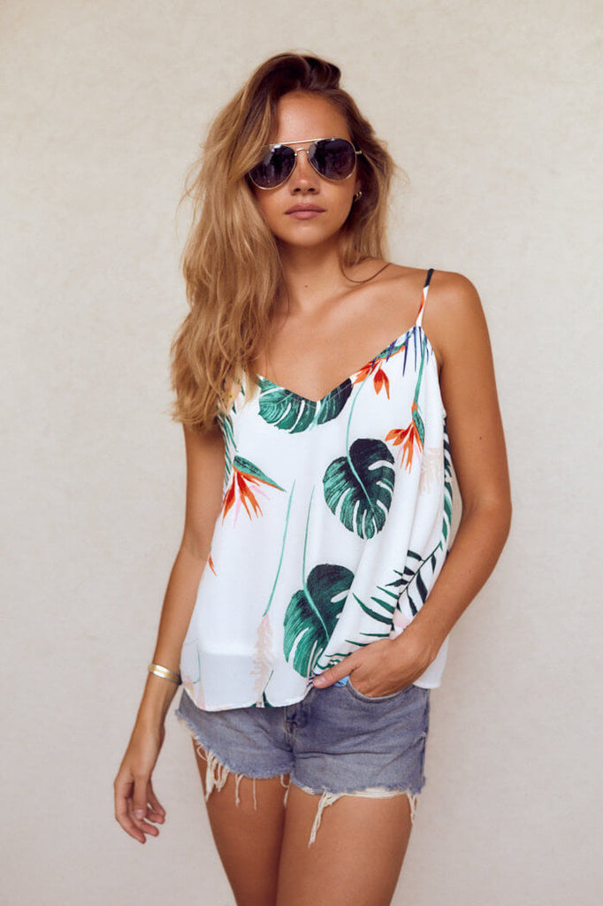 SALE - Dylon Palm Print Tank - fab'rik