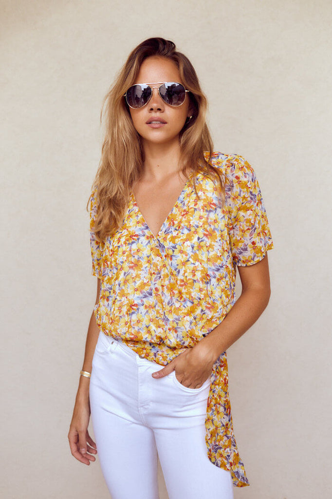 SALE - Verena Floral Wrap Blouse - fab'rik