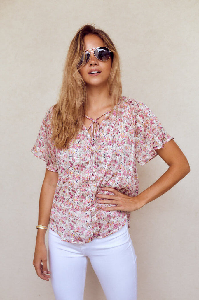 SALE - Charleigh Short Sleeve Blouse - fab'rik