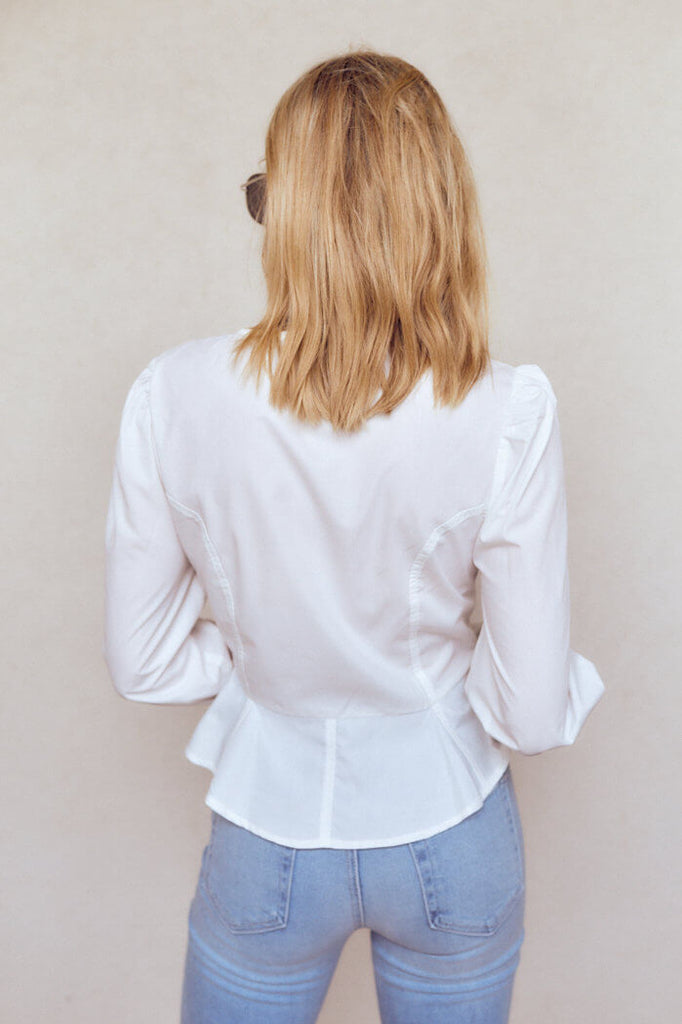 Bexley Puff Sleeve Button Down Blouse - fab'rik
