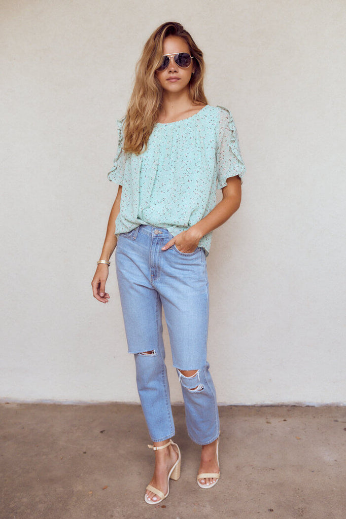 SALE - Presley Ruffle Sleeve Blouse - fab'rik