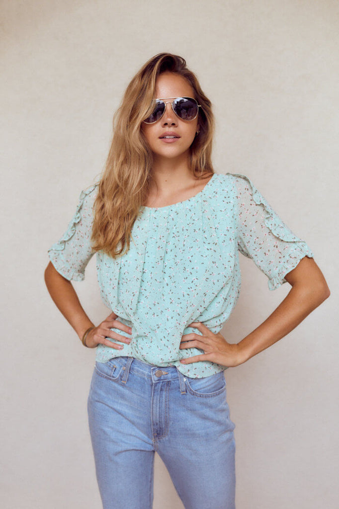 SALE - Presley Ruffle Sleeve Blouse - fab'rik
