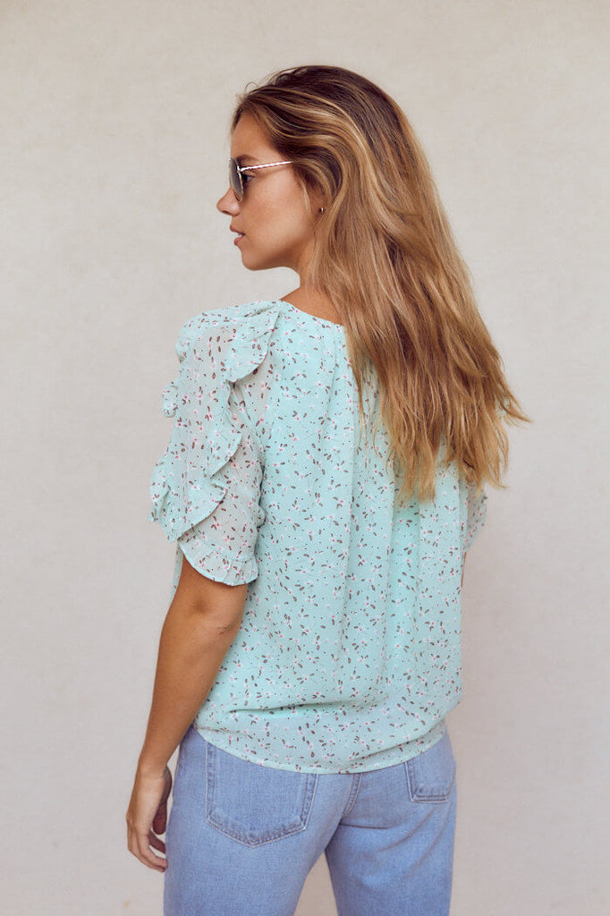 SALE - Presley Ruffle Sleeve Blouse - fab'rik