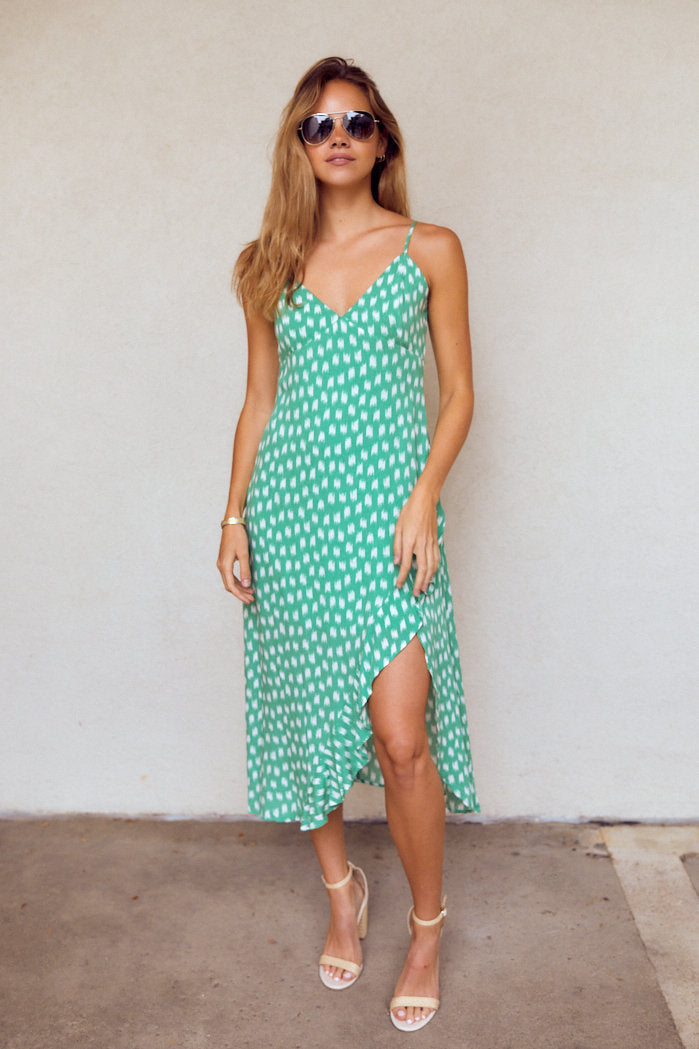 SALE - Cleo Ruffle Hem Midi Dress - fab'rik
