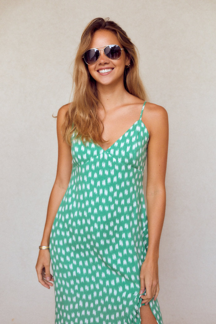 SALE - Cleo Ruffle Hem Midi Dress - fab'rik