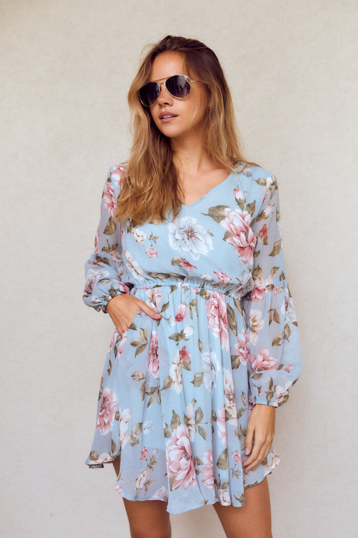 SALE - Lizzy Floral Long Sleeve Dress - fab'rik