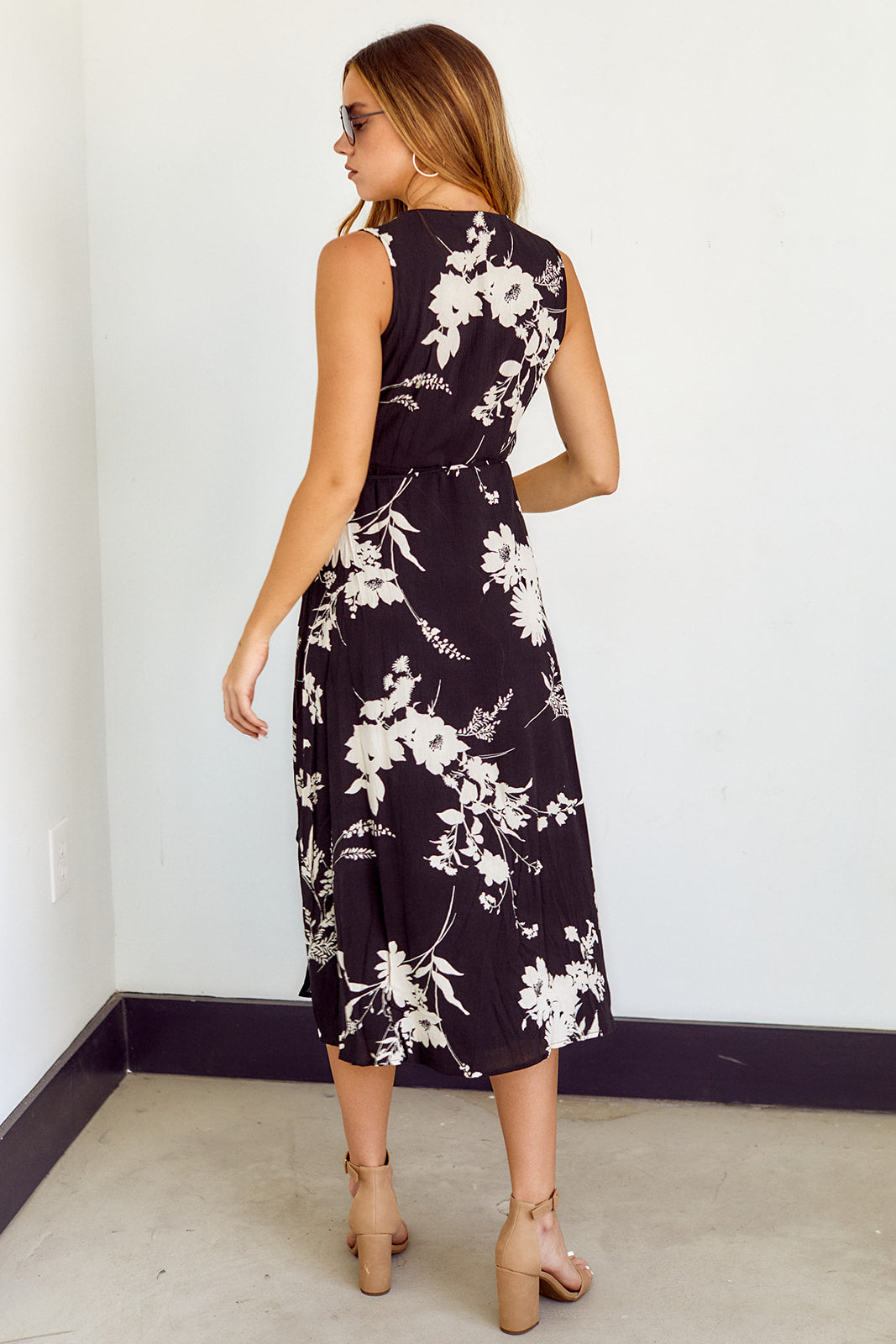 SALE - Piper Floral Wrap Midi Dress - fab'rik