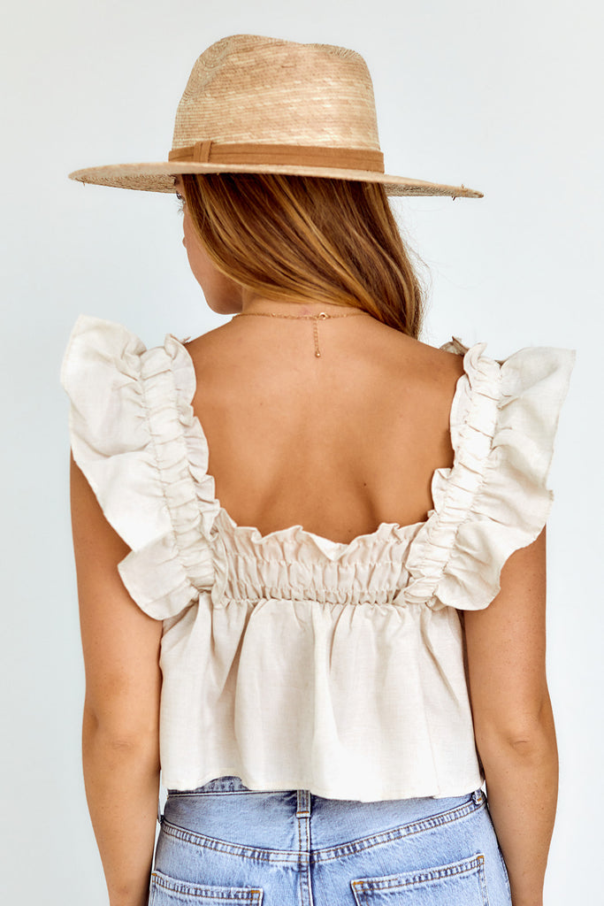 SALE - Bolinas Ruffled Square Neck Blouse - fab'rik