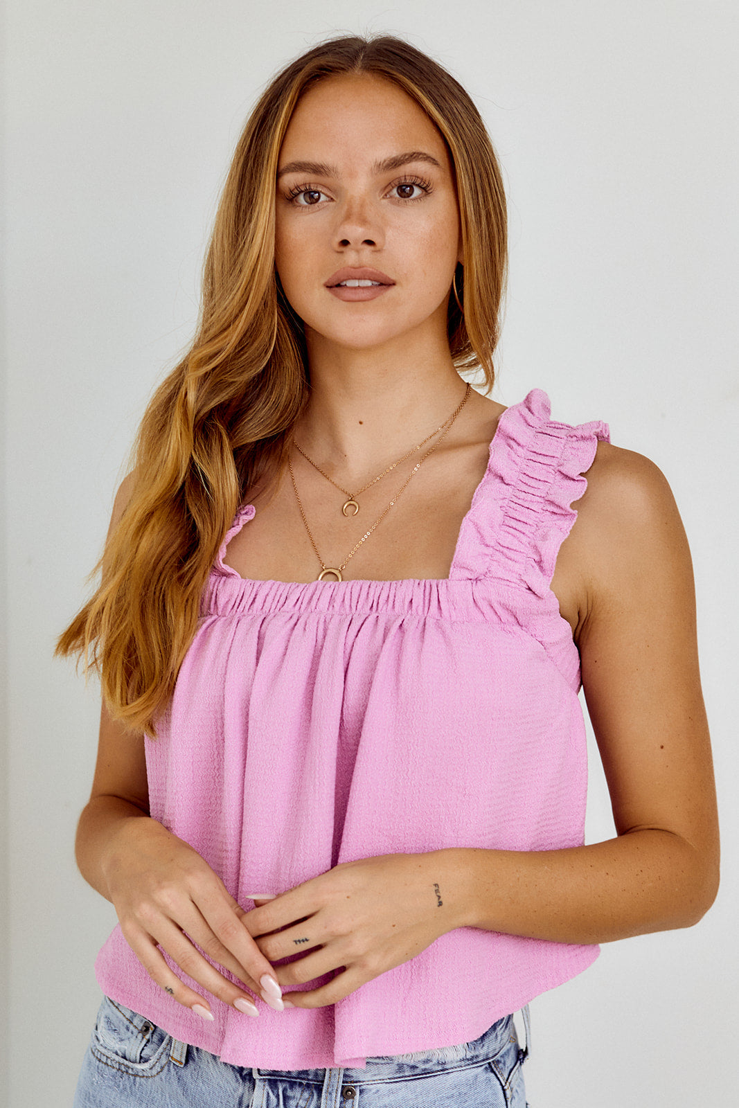 Britton Back Knot Ruffle Top - fab'rik