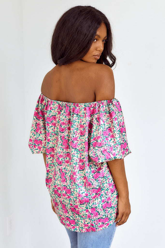 SALE - Ida Floral Printed Puff Sleeve Blouse - fab'rik