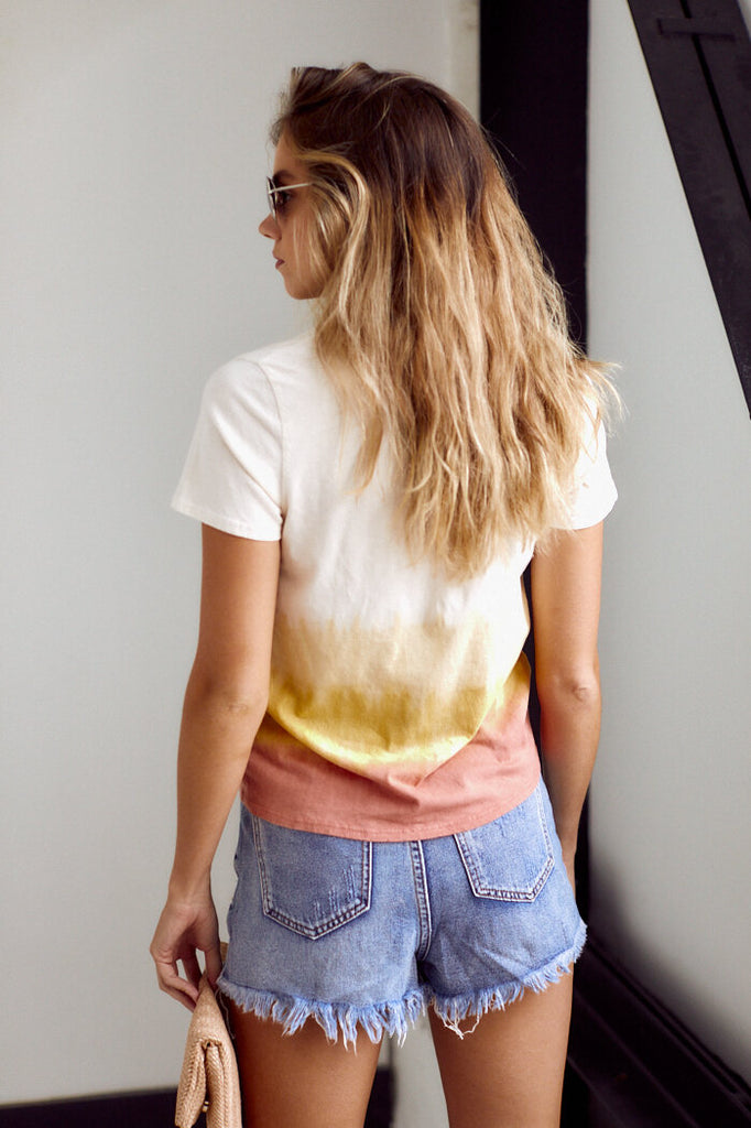 SALE - Sunset Tie Dye Detail Tee - fab'rik