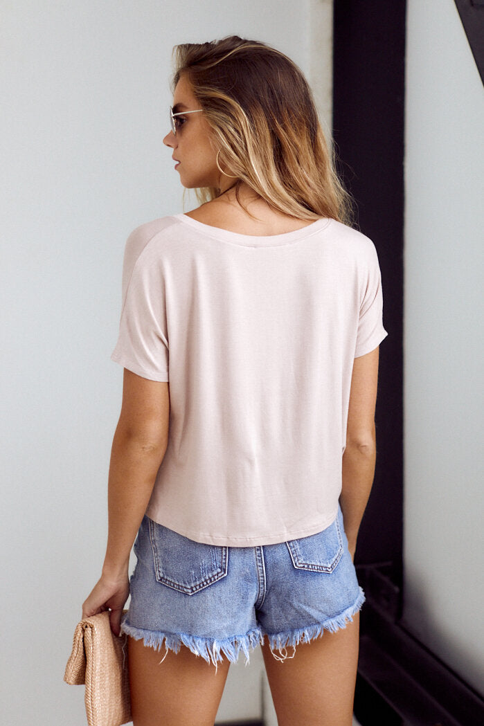SALE - Lennon Knot Front Tee - fab'rik