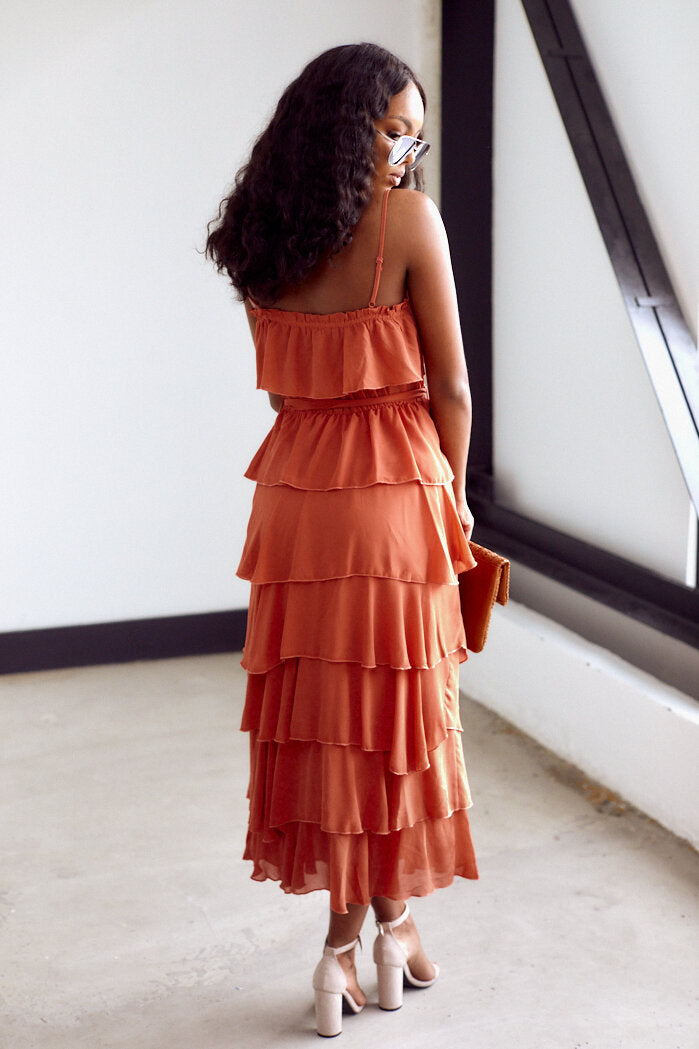 SALE - Georgia Maxi Ruffle Detail Dress - fab'rik