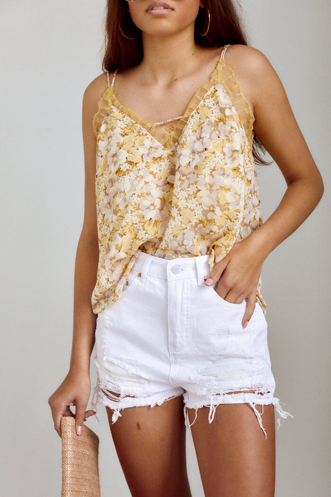 Maxine Distressed Denim Shorts - fab'rik