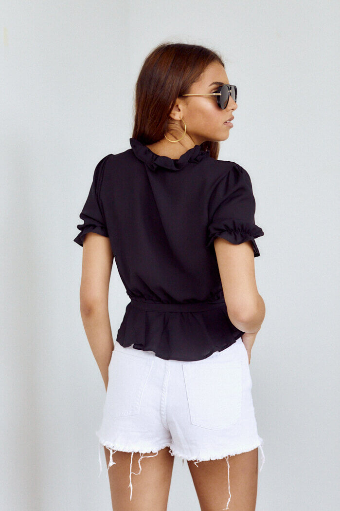 SALE - Evelyn Ruffled Tie Detail Blouse - fab'rik