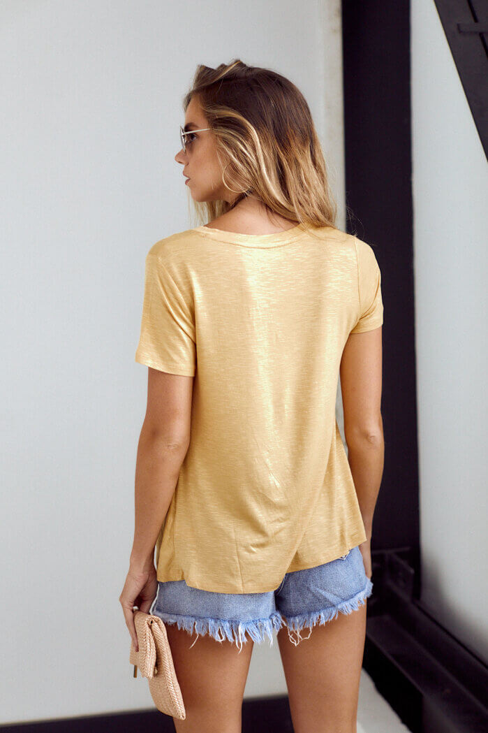 SALE - Lucy Knot Front Short Sleeve Top - fab'rik