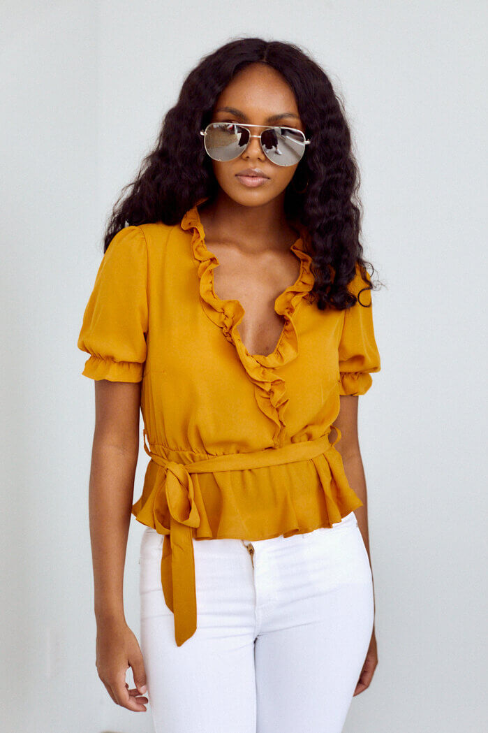 SALE - Evelyn Ruffled Tie Detail Blouse - fab'rik