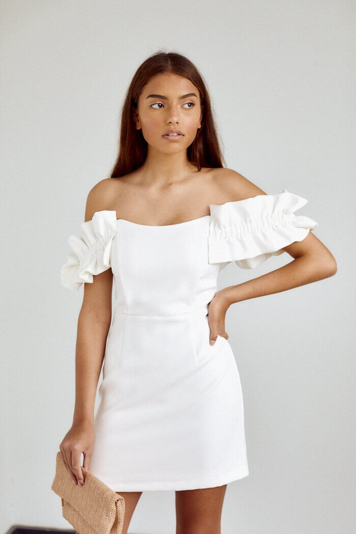 SALE - Veronica Ruffle Detail Mini Dress - fab'rik