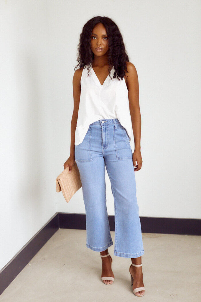 Ashbury Wide Leg Crop Denim - fab'rik
