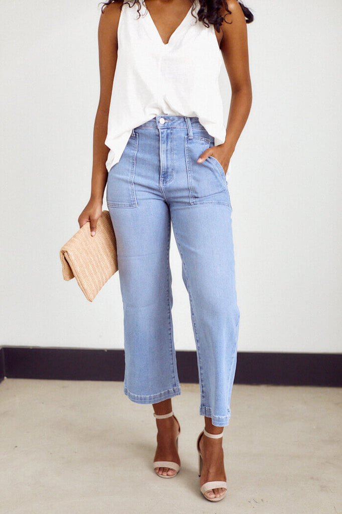 Ashbury Wide Leg Crop Denim - fab'rik
