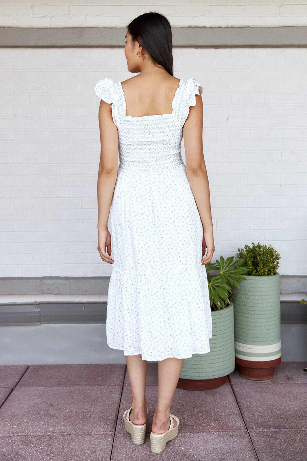 Marion Ruffle Detail Midi Dress - fab'rik