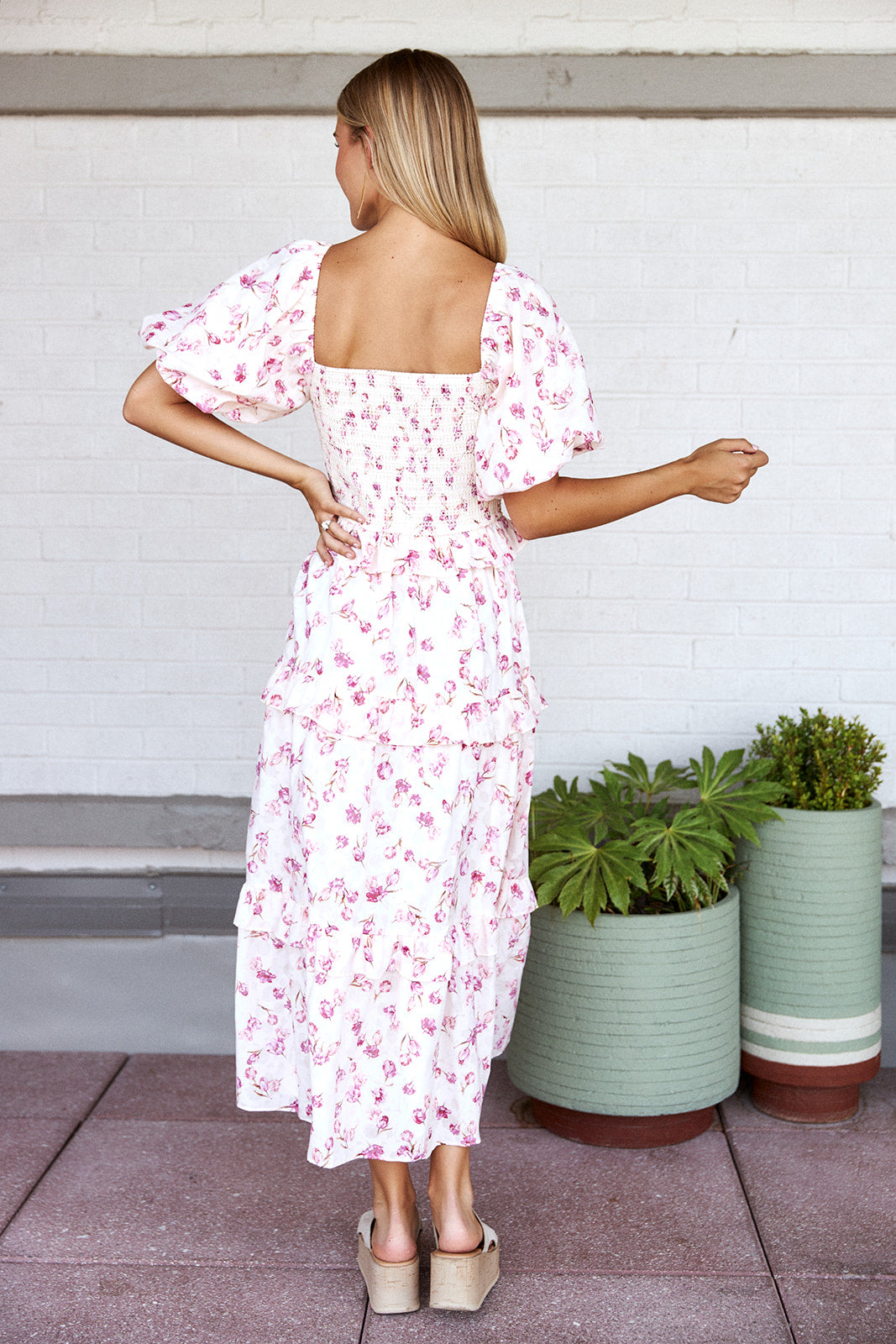 June Puff Sleeve Floral Maxi Dress - fab'rik