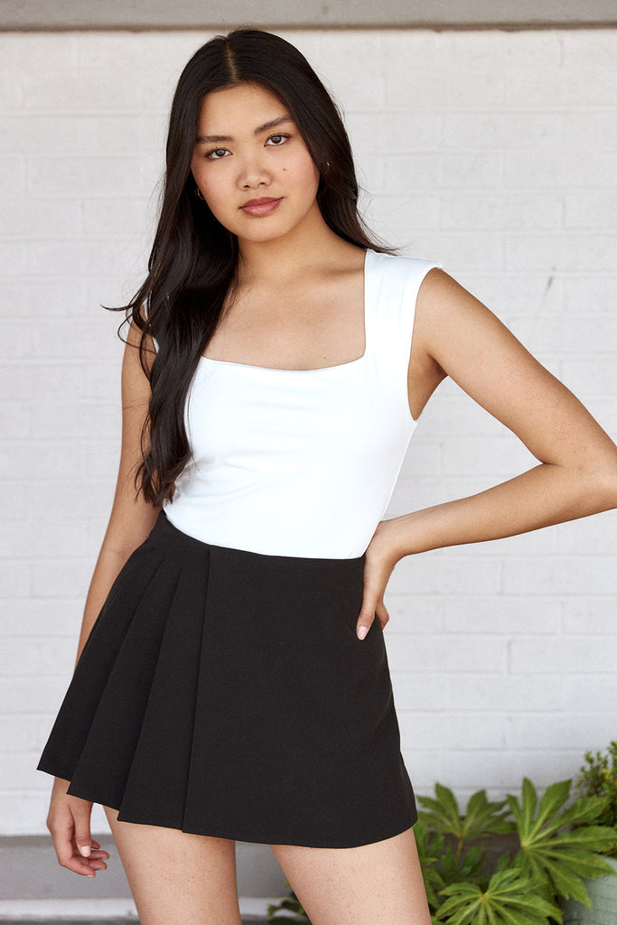 Dante Side Pleat Mini Skort - fab'rik