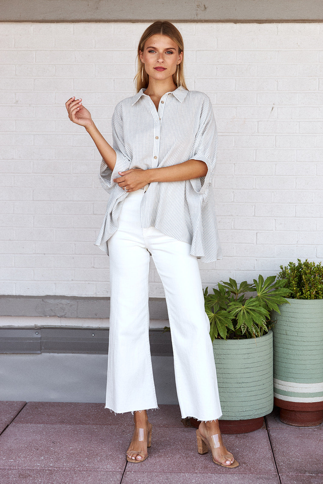 Lilith Striped Button Down Top - fab'rik