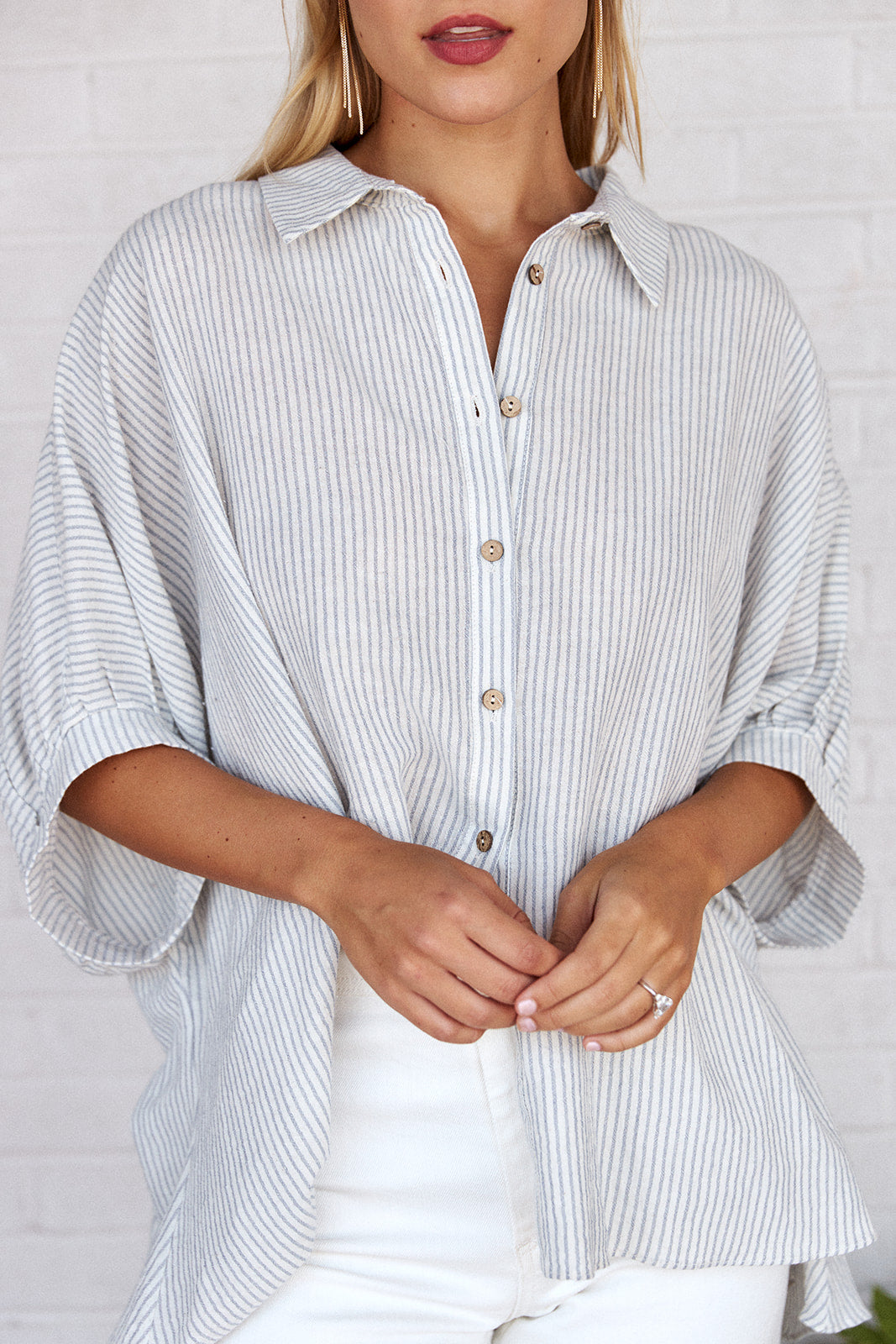 Lilith Striped Button Down Top - fab'rik