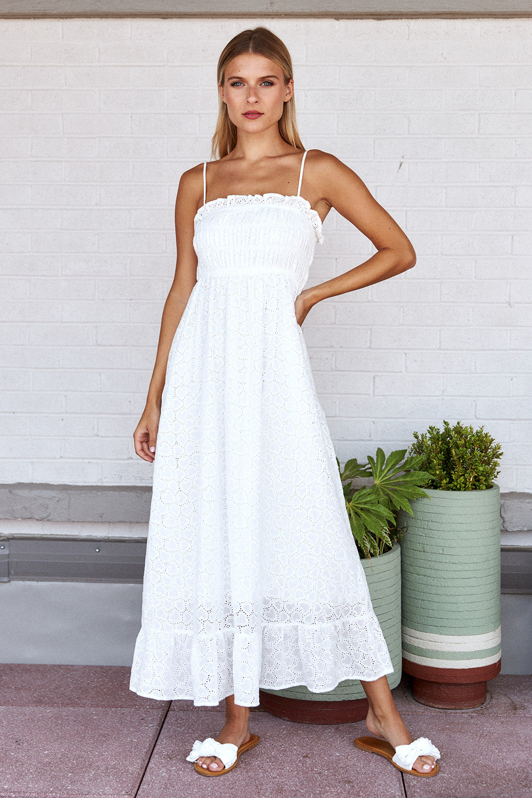 Mara Heart Embroidered Midi Dress - fab'rik