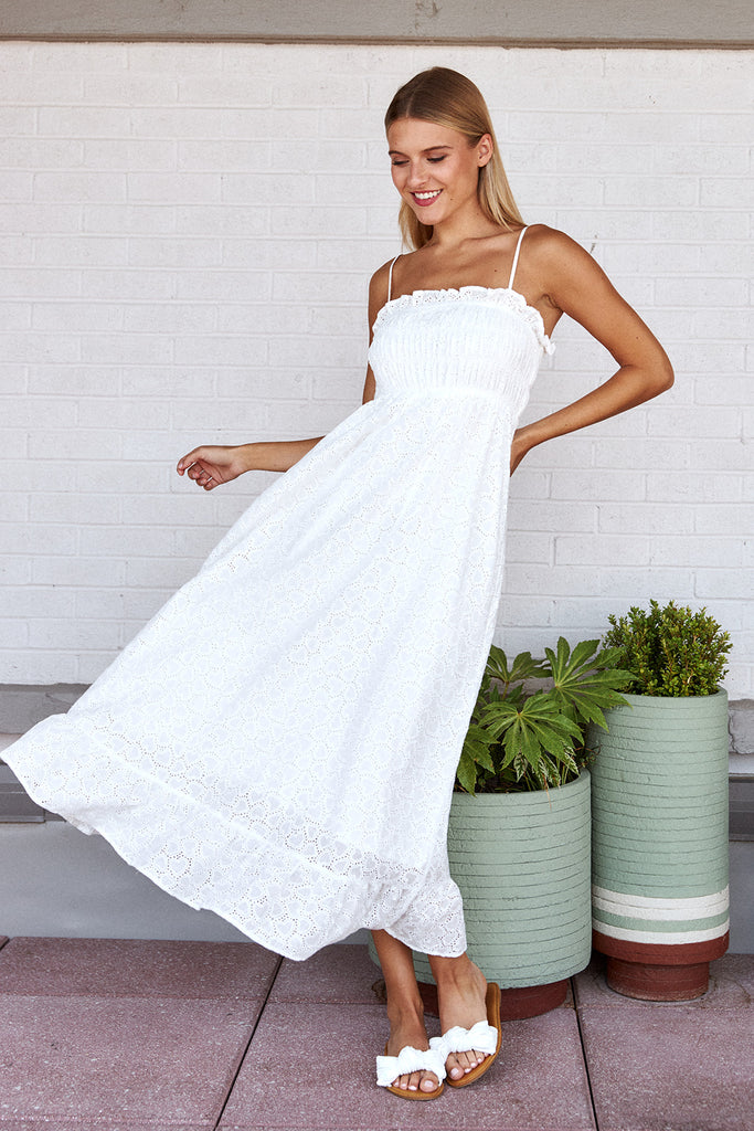 Mara Heart Embroidered Midi Dress - fab'rik