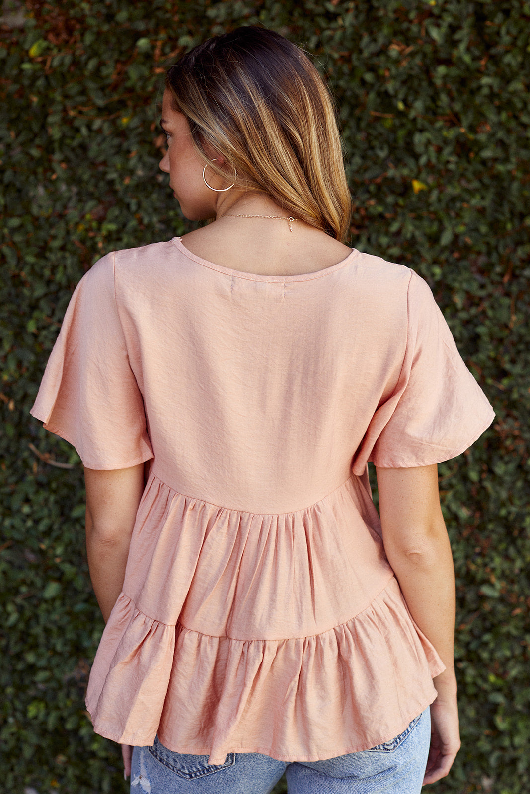 Celia Short Sleeve Ruffle Tiered Top - fab'rik