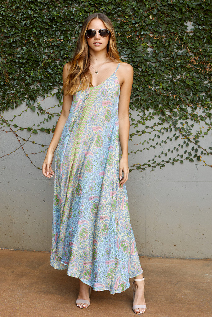 SALE - Capella Tie Back Printed Maxi Dress - fab'rik