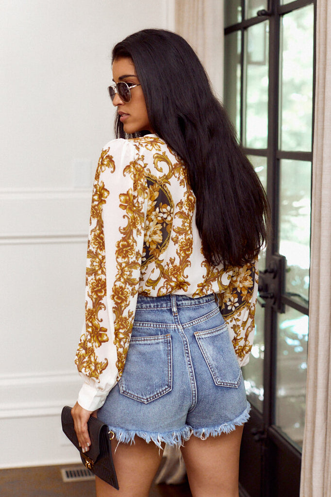 Emersyn Long Sleeve Printed Bodysuit - fab'rik