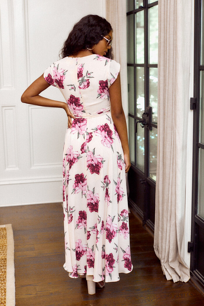 Layne Floral Print Wrap Maxi Dress - fab'rik
