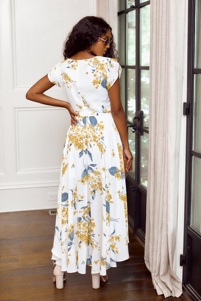 SALE - Leighton Floral Maxi Wrap Dress - fab'rik