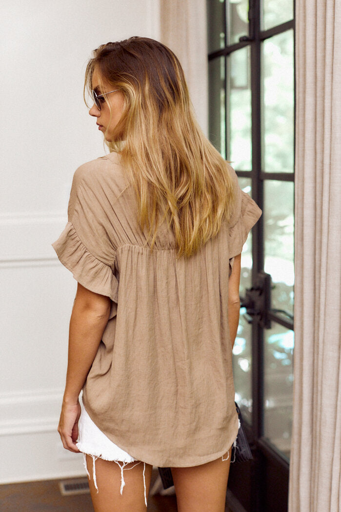 Leda Ruffle Sleeve Blouse - fab'rik