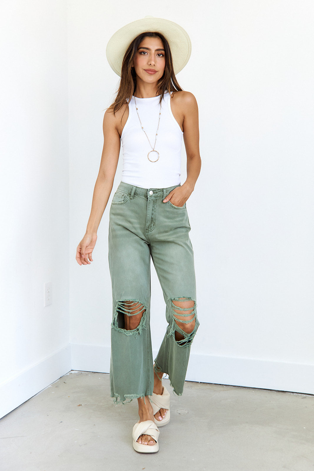 Sunny 90's Vintage Crop Flare Jeans - fab'rik