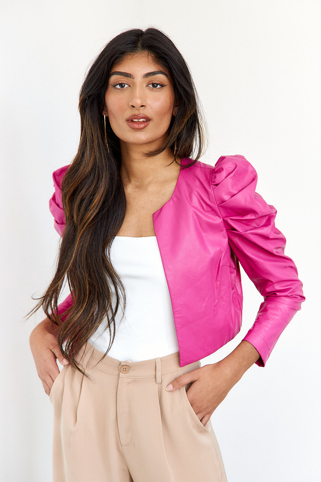 Prince Cropped Faux Leather Jacket - fab'rik