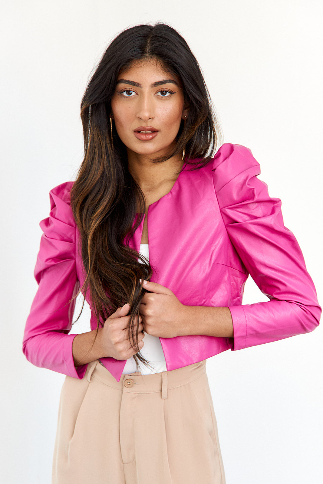 Prince Cropped Faux Leather Jacket - fab'rik