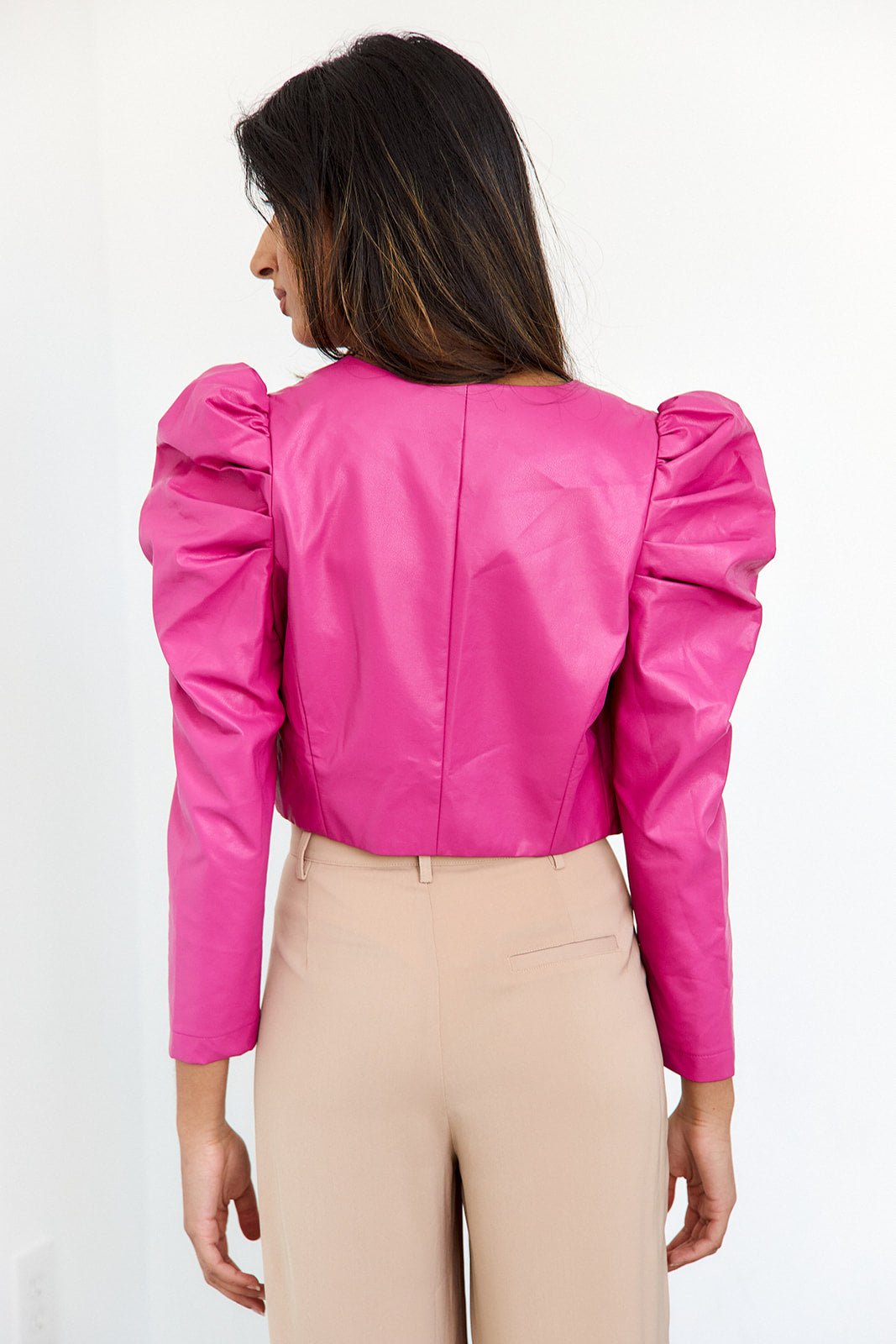 Prince Cropped Faux Leather Jacket - fab'rik
