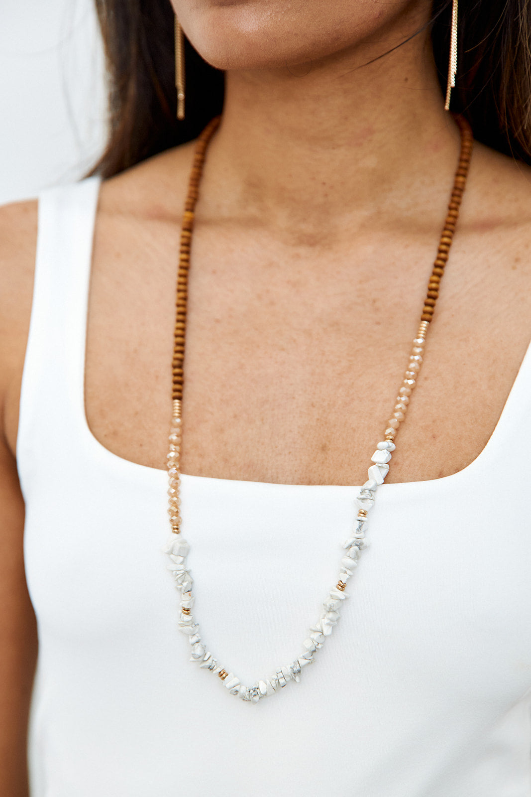 Sorel Stone & Wood Beaded Necklace - fab'rik
