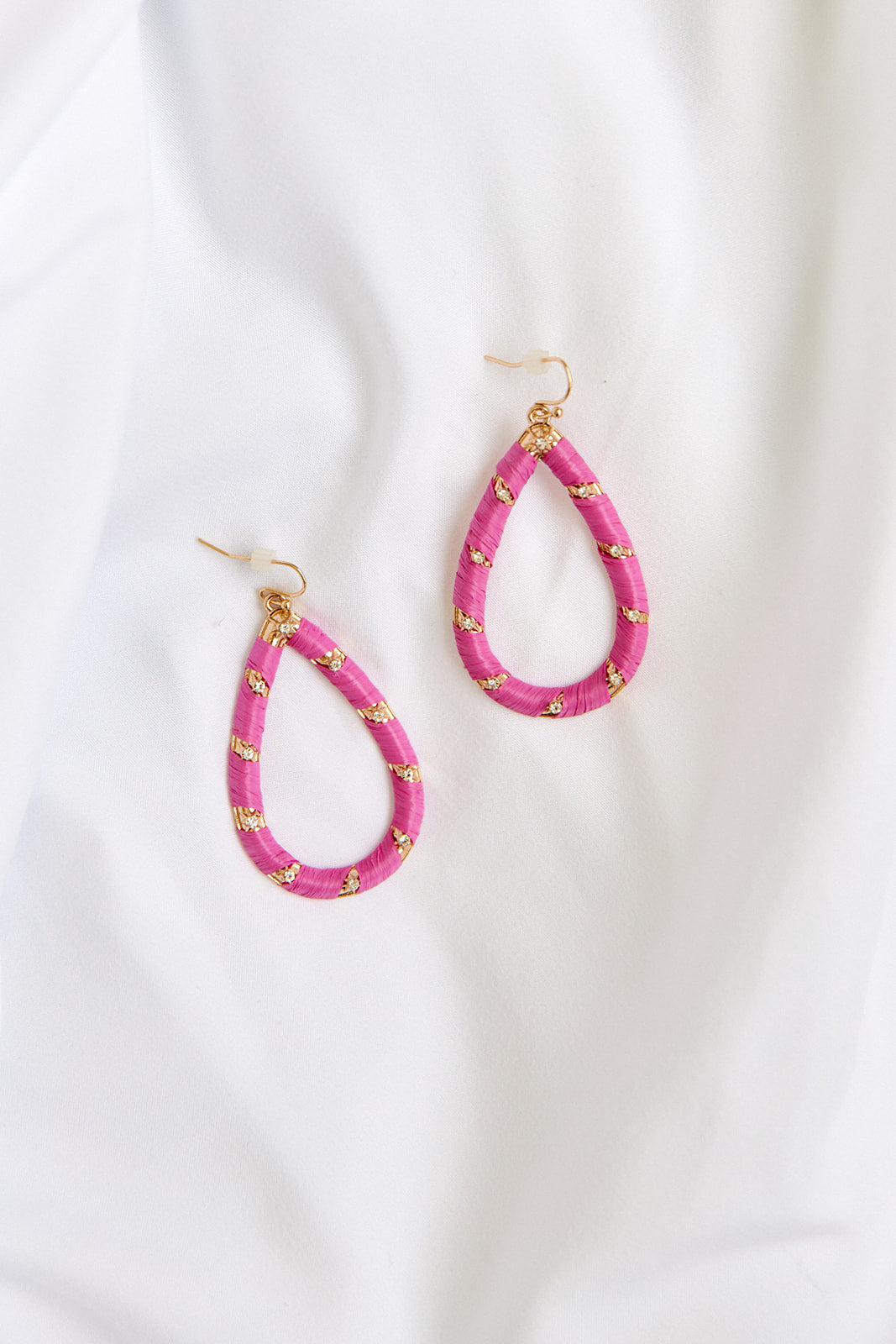 Tia Raffia Wrapped Teardrop Earrings - fab'rik
