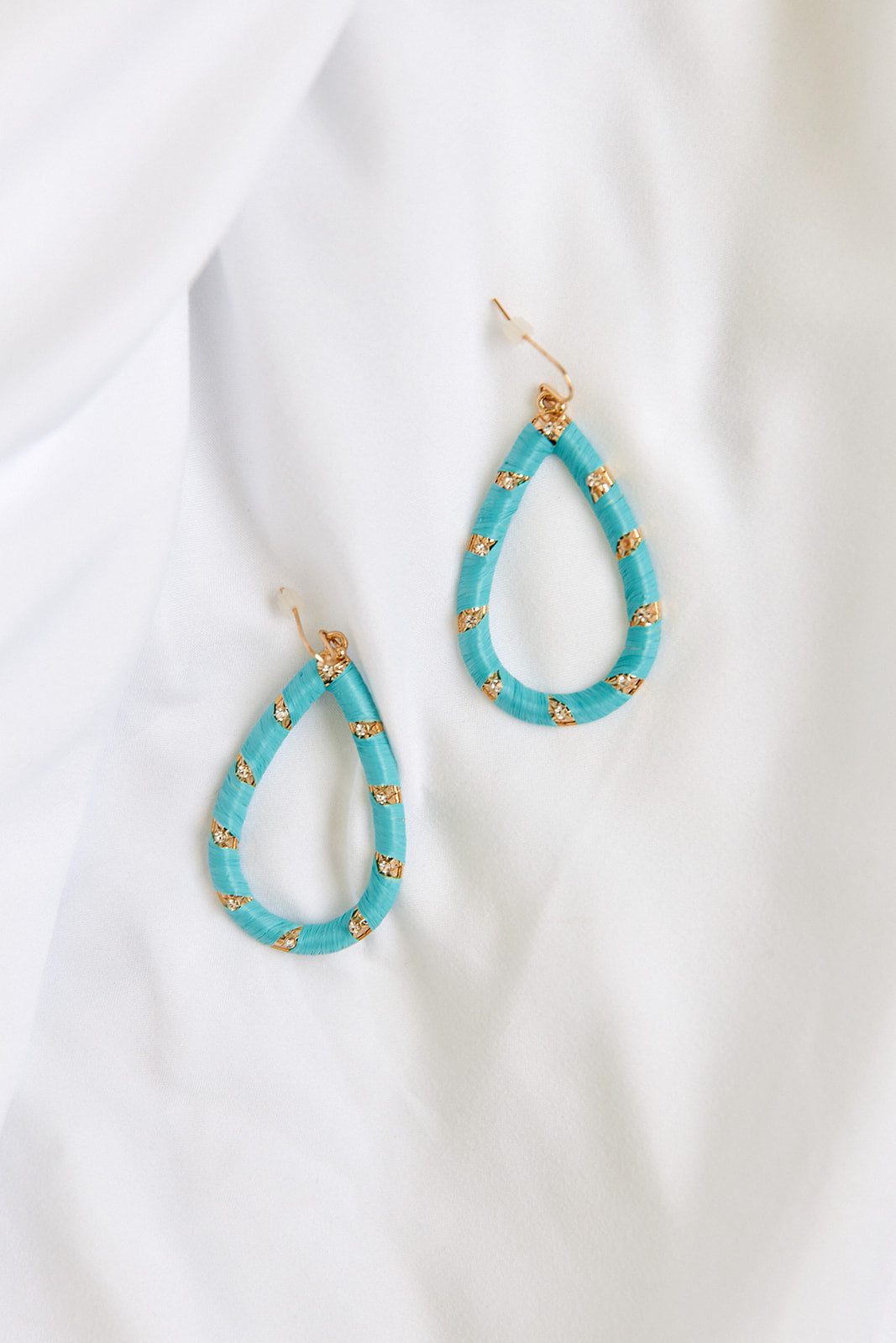 Tia Raffia Wrapped Teardrop Earrings - fab'rik